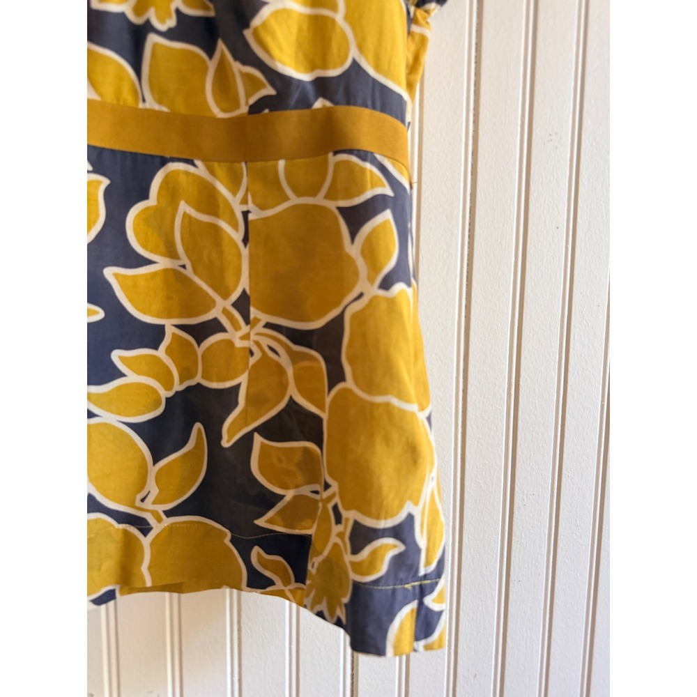 Boden Yellow Floral Scoop-Neck Blouse - Picture 4 of 10
